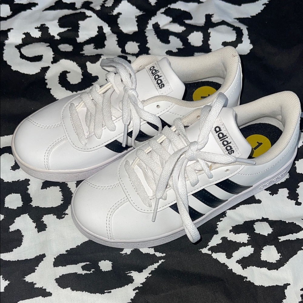 Adidas Kids White and Black Sneakers